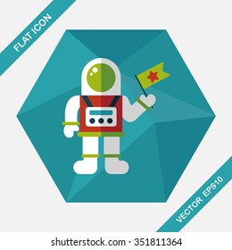 Space Astronaut flat icon with long shadow, eps10