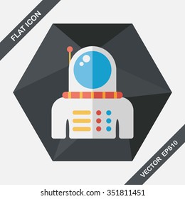 Space Astronaut flat icon with long shadow, eps10