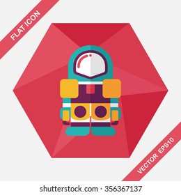 Space Astronaut flat icon with long shadow, eps10
