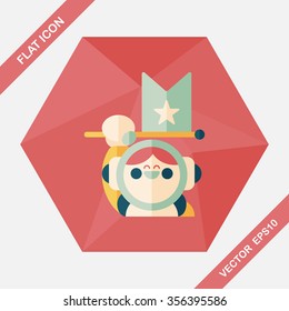 Space Astronaut flat icon with long shadow, eps10