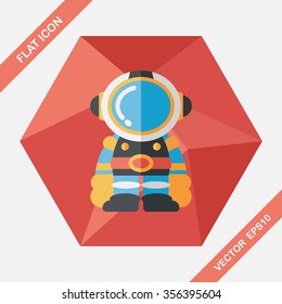 Space Astronaut flat icon with long shadow, eps10