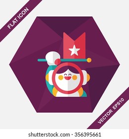 Space Astronaut flat icon with long shadow, eps10
