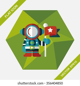 Space Astronaut flat icon with long shadow, eps10