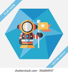 Space Astronaut flat icon with long shadow, eps10