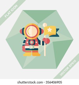 Space Astronaut flat icon with long shadow, eps10