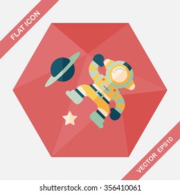 Space Astronaut flat icon with long shadow, eps10