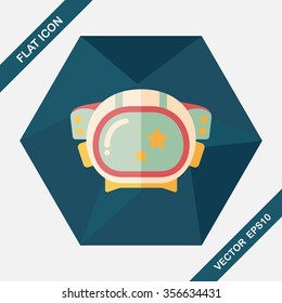 Space Astronaut flat icon with long shadow, eps10