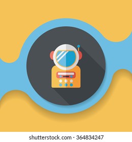 Space Astronaut flat icon with long shadow, eps10