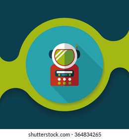 Space Astronaut flat icon with long shadow, eps10