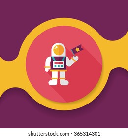 Space Astronaut flat icon with long shadow, eps10
