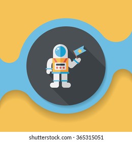 Space Astronaut flat icon with long shadow, eps10