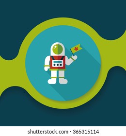 Space Astronaut flat icon with long shadow, eps10
