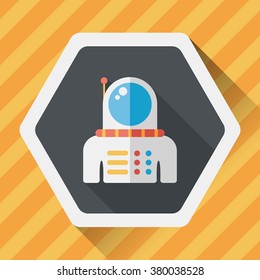 Space Astronaut flat icon with long shadow, eps10