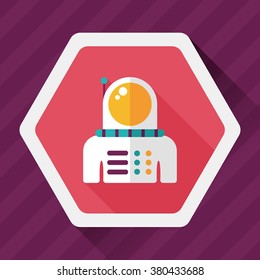 Space Astronaut flat icon with long shadow, eps10