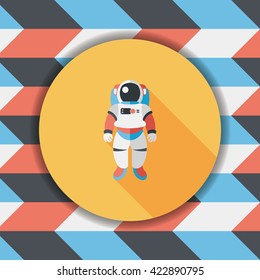 Space Astronaut flat icon with long shadow, eps10