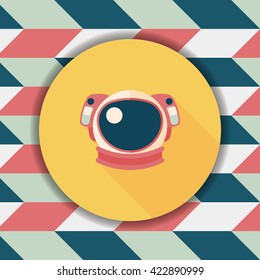 Space Astronaut flat icon with long shadow, eps10