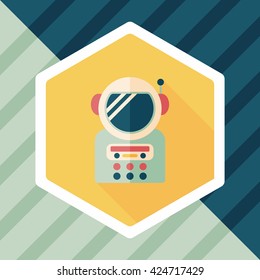 Space Astronaut flat icon with long shadow, eps10