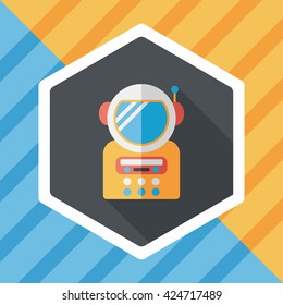 Space Astronaut flat icon with long shadow, eps10