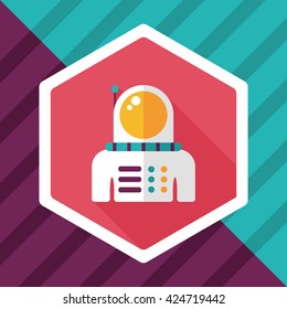 Space Astronaut flat icon with long shadow, eps10