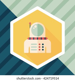 Space Astronaut flat icon with long shadow, eps10