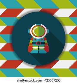 Space Astronaut flat icon with long shadow, eps10