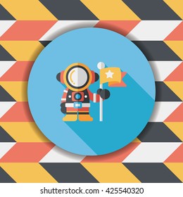 Space Astronaut flat icon with long shadow, eps10