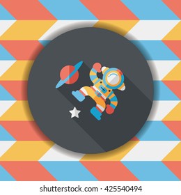 Space Astronaut flat icon with long shadow, eps10