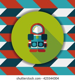 Space Astronaut flat icon with long shadow, eps10