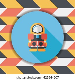 Space Astronaut flat icon with long shadow, eps10