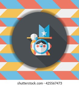 Space Astronaut flat icon with long shadow, eps10