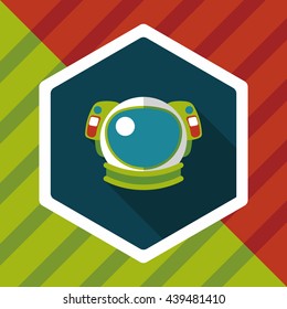 Space Astronaut flat icon with long shadow, eps10
