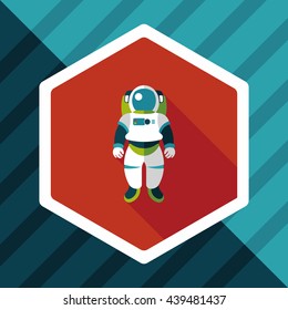 Space Astronaut flat icon with long shadow, eps10