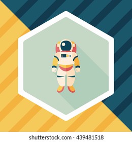 Space Astronaut flat icon with long shadow, eps10
