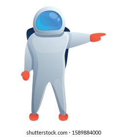 Space astronaut icon. Cartoon of space astronaut vector icon for web design isolated on white background