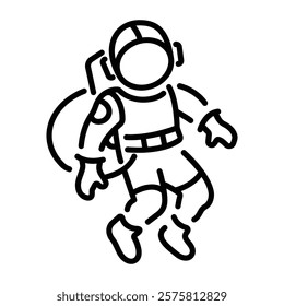 Space astronaut icon in linear style 