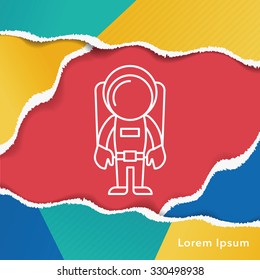 Space Astronaut line icon
