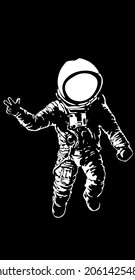 space, astronaut on black background 