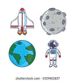 Weltraum-Astronauten-Planet-Erforschung
