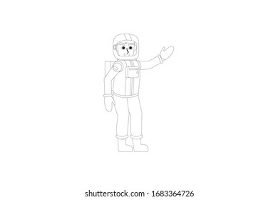 Ilustración de esquema de vectores de profesión astronauta espacial