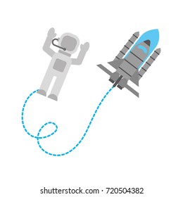 space astronaut with spaceship travel adventure exploration
