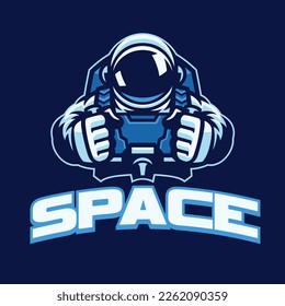 Space Astronaut Steering the Space Ship