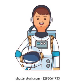 space astronaut upperbody cartoon