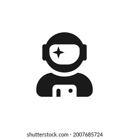 Space Astronaut vector icon. Astronaut black flat symbol isolated Vector EPS 10