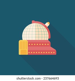 Space astronomical observatory flat icon with long shadow,eps10
