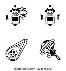 Space and Astronomy Black Icons