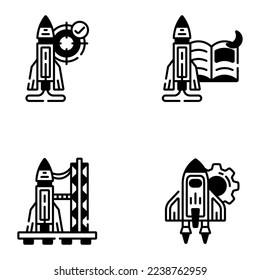 Space and Astronomy Black Icons