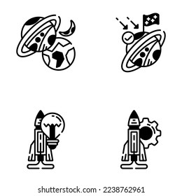 Space and Astronomy Black Icons