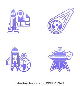 Space and Astronomy Gradient Icons