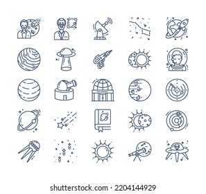 Space and astronomy icon set