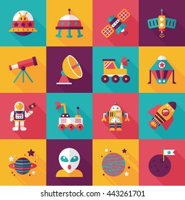 Space and astronomy icons set